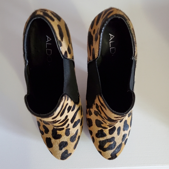 Aldo leopard print ankle boot heels - Picture 3 of 5